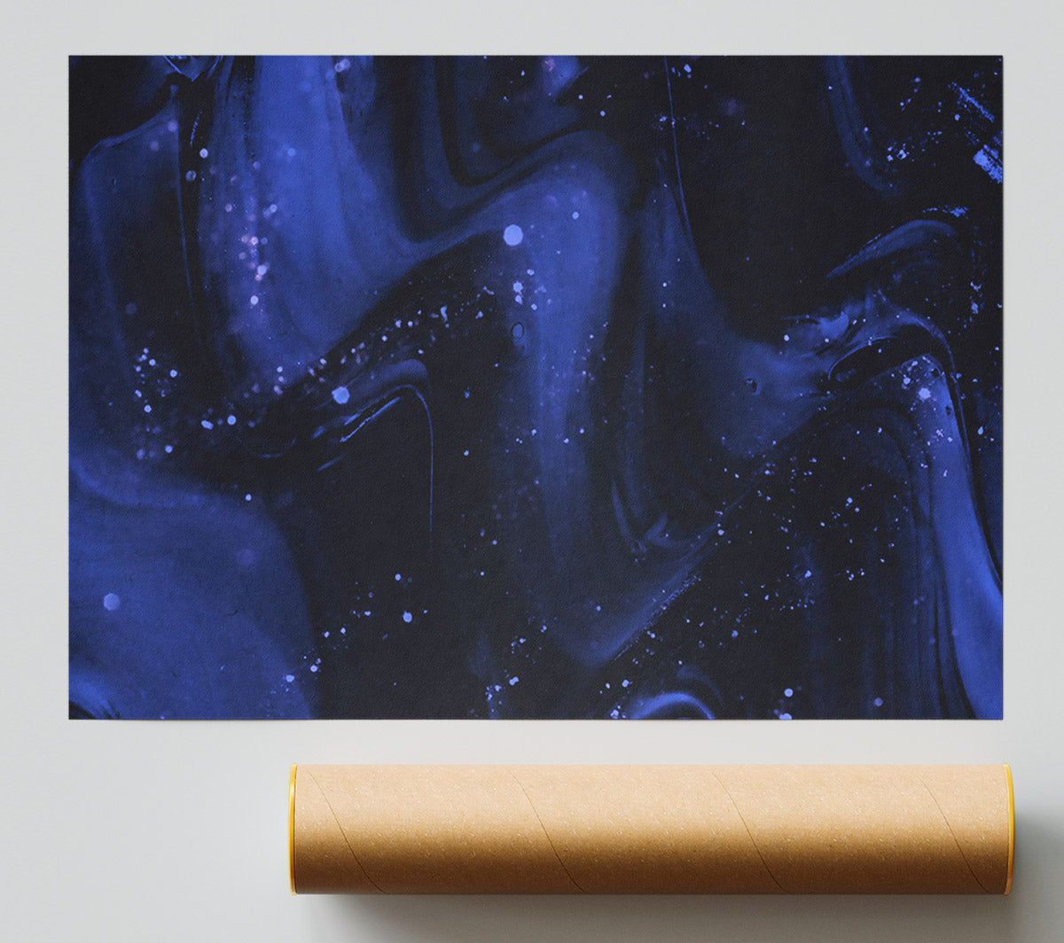 Midnight Blue Swirls. Giclee Print