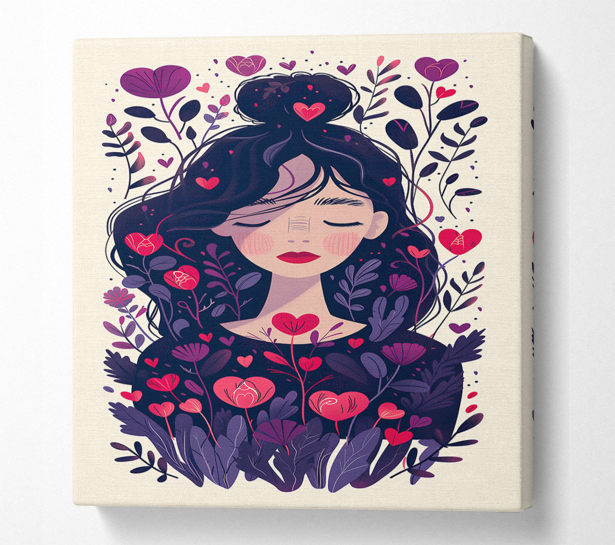 Purple Bloom Of Love Canvas Wall Art