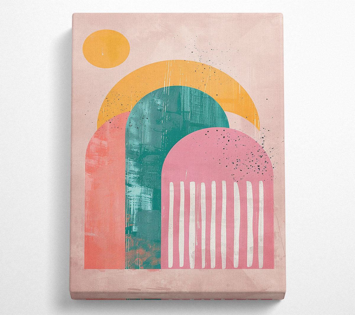 Pink Abstract Arches Canvas Wall Art