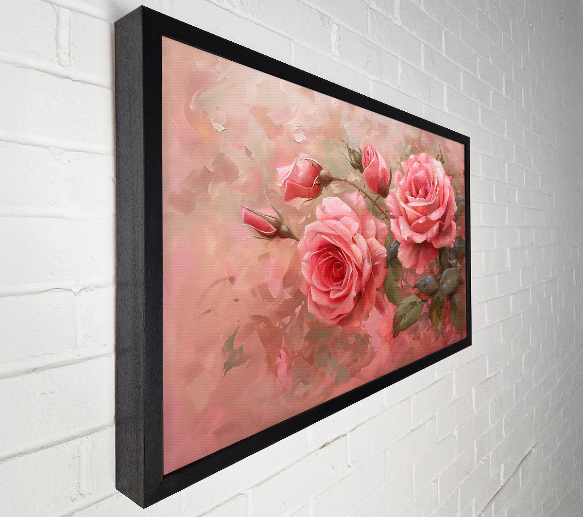 Pink Rose Bouquet Canvas Wall Art