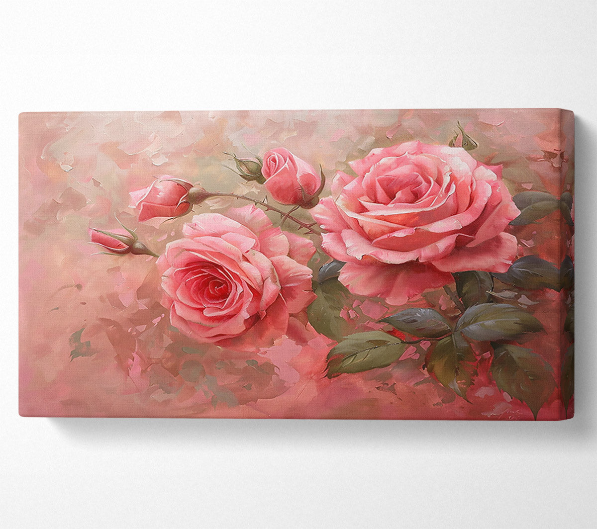 Pink Rose Bouquet Canvas Wall Art