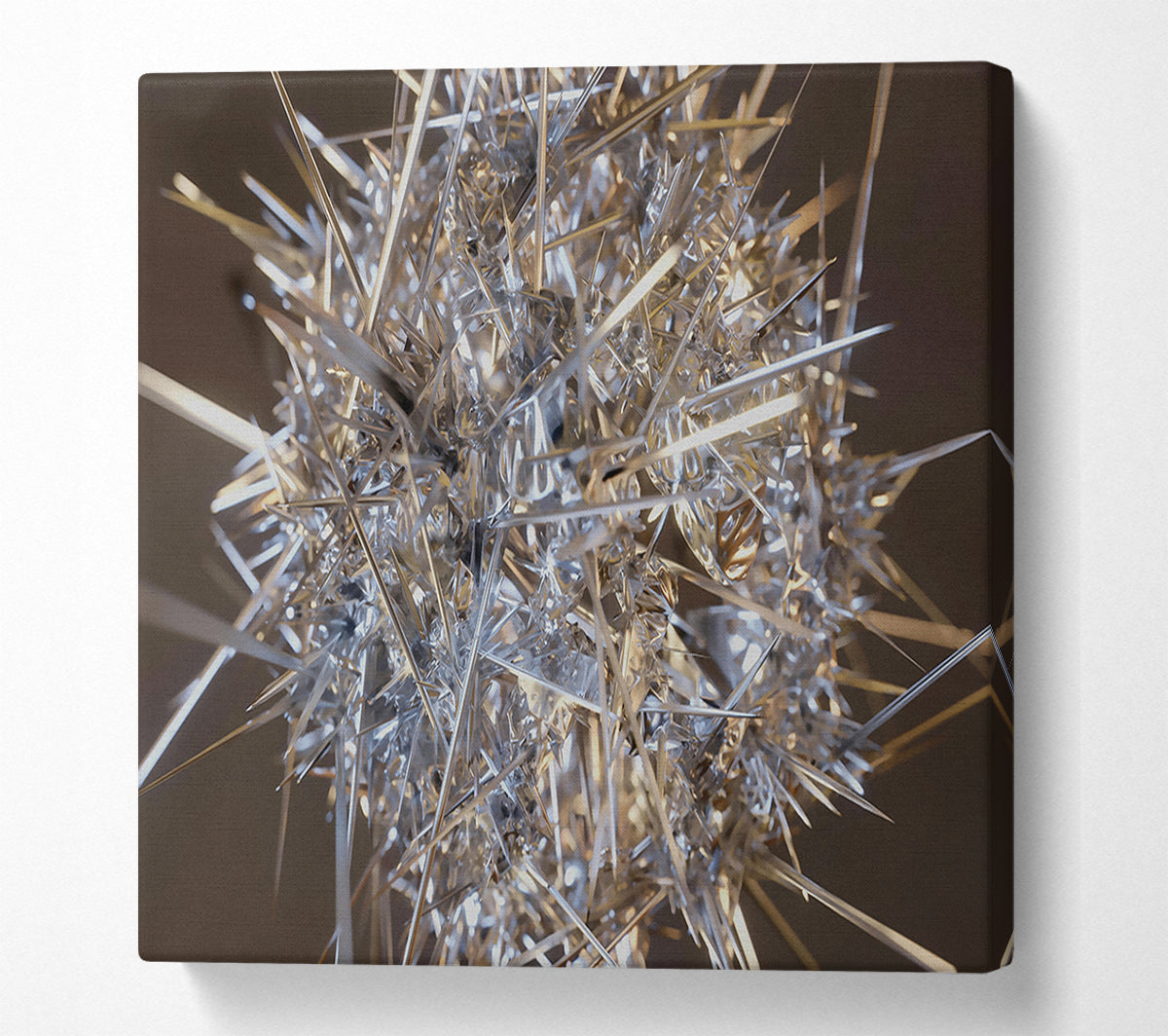 Silver Spiked Cluster Canvas Wall Art