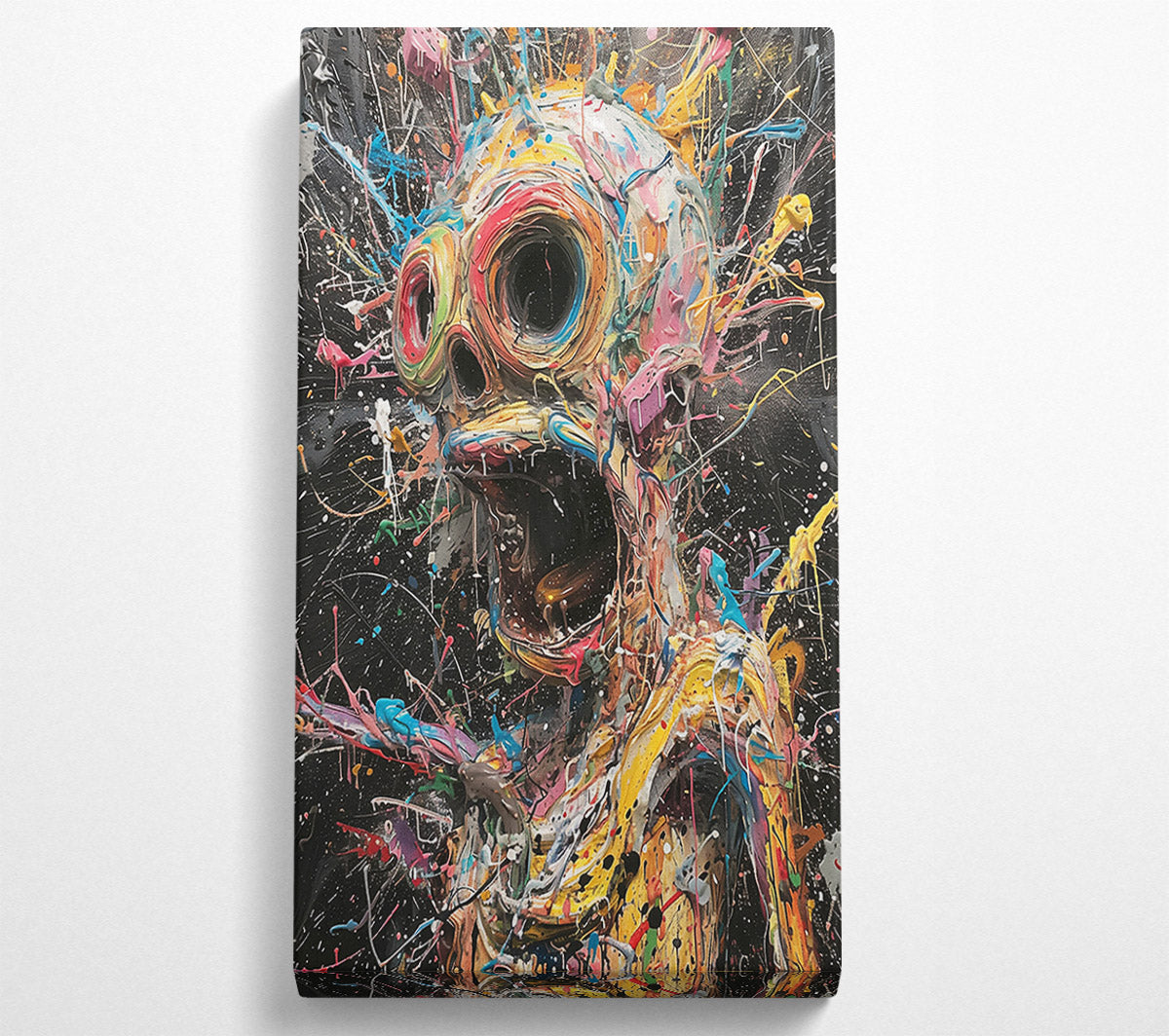 Yellow Cosmic Scream Canvas Wall Art
