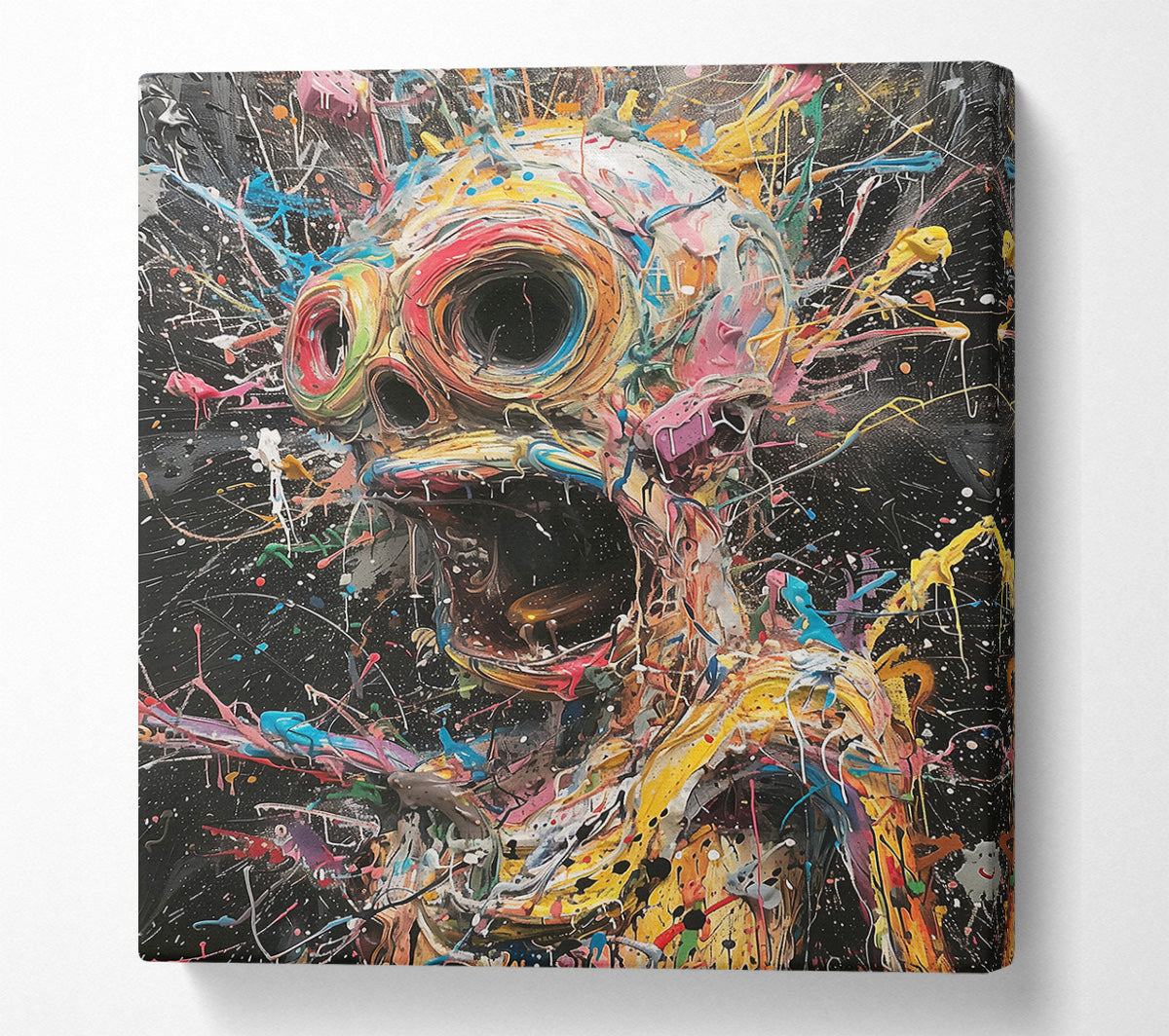 Yellow Cosmic Scream Canvas Wall Art