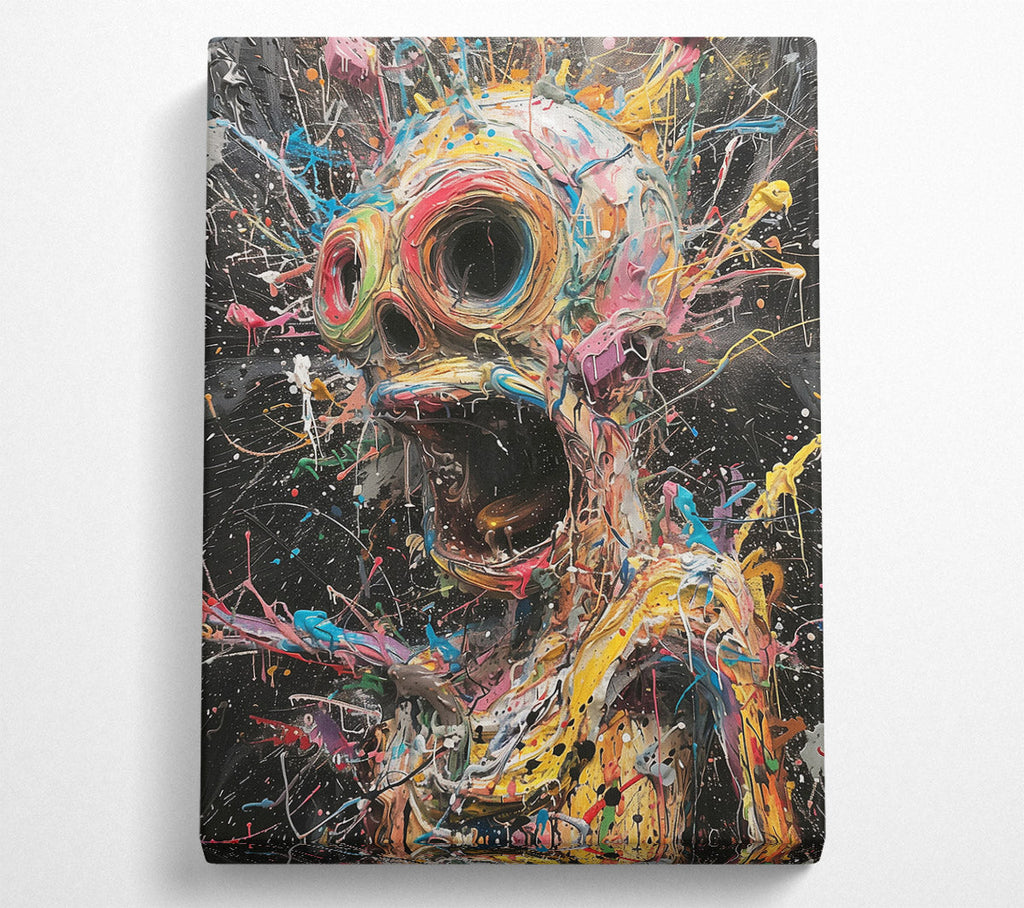 Yellow Cosmic Scream Canvas Wall Art