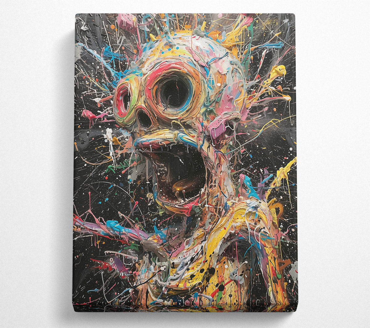 Yellow Cosmic Scream Canvas Wall Art