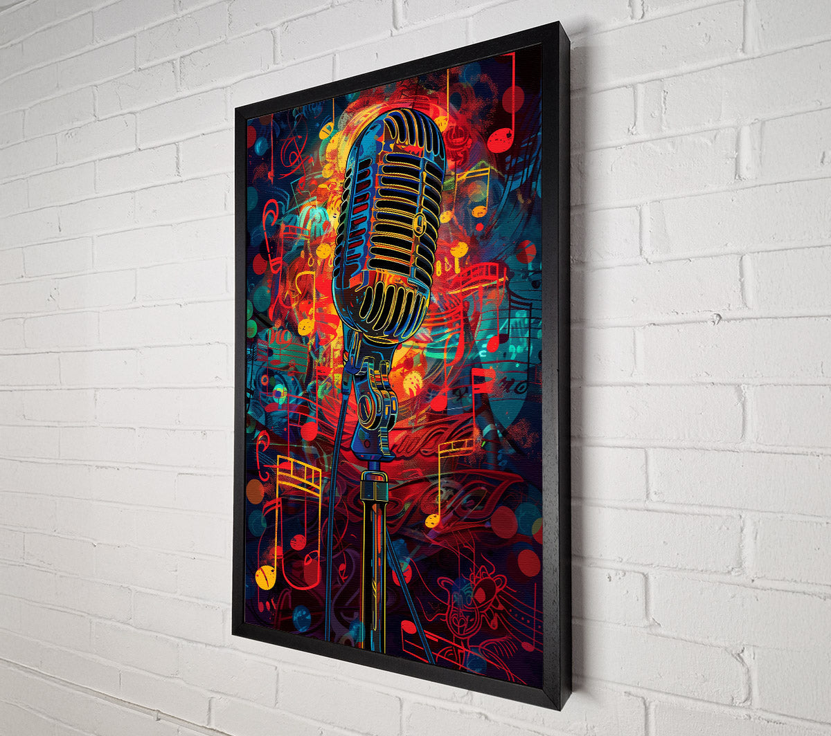 Red Mic Symphony Canvas Wall Art
