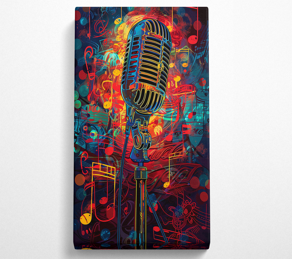 Red Mic Symphony Canvas Wall Art