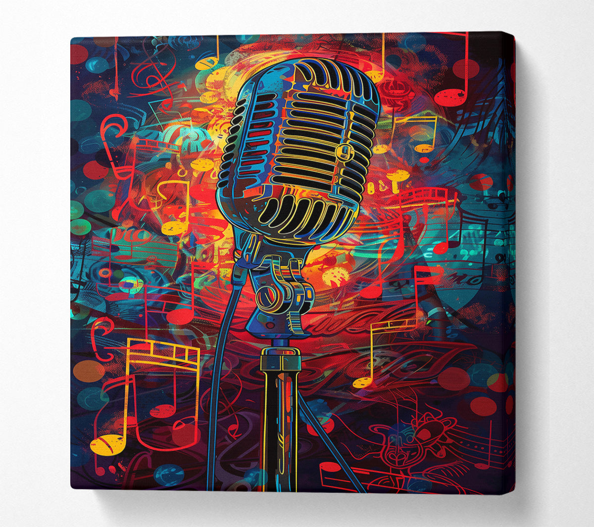 Red Mic Symphony Canvas Wall Art
