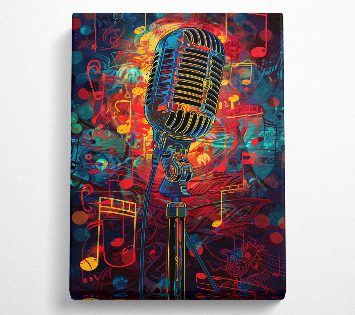 Red Mic Symphony Canvas Wall Art