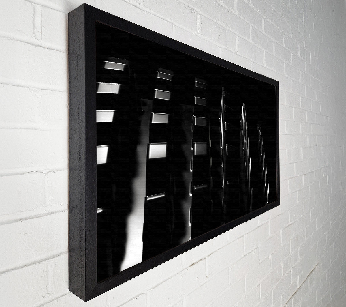 Black Grid Ascent Canvas Wall Art