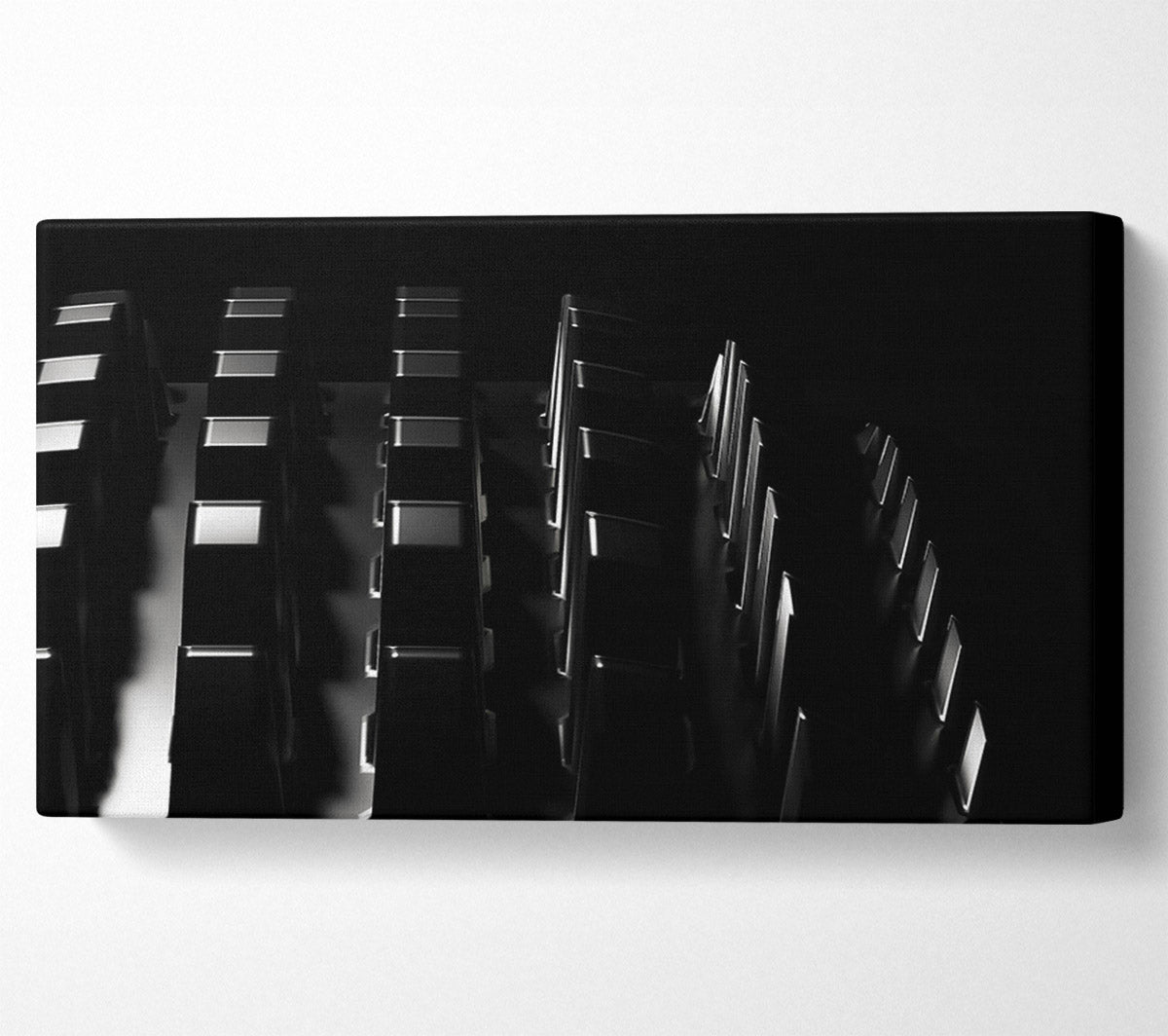 Black Grid Ascent Canvas Wall Art