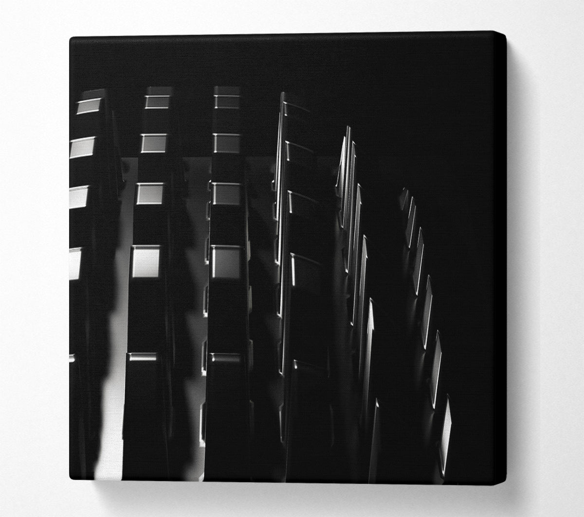 Black Grid Ascent Canvas Wall Art