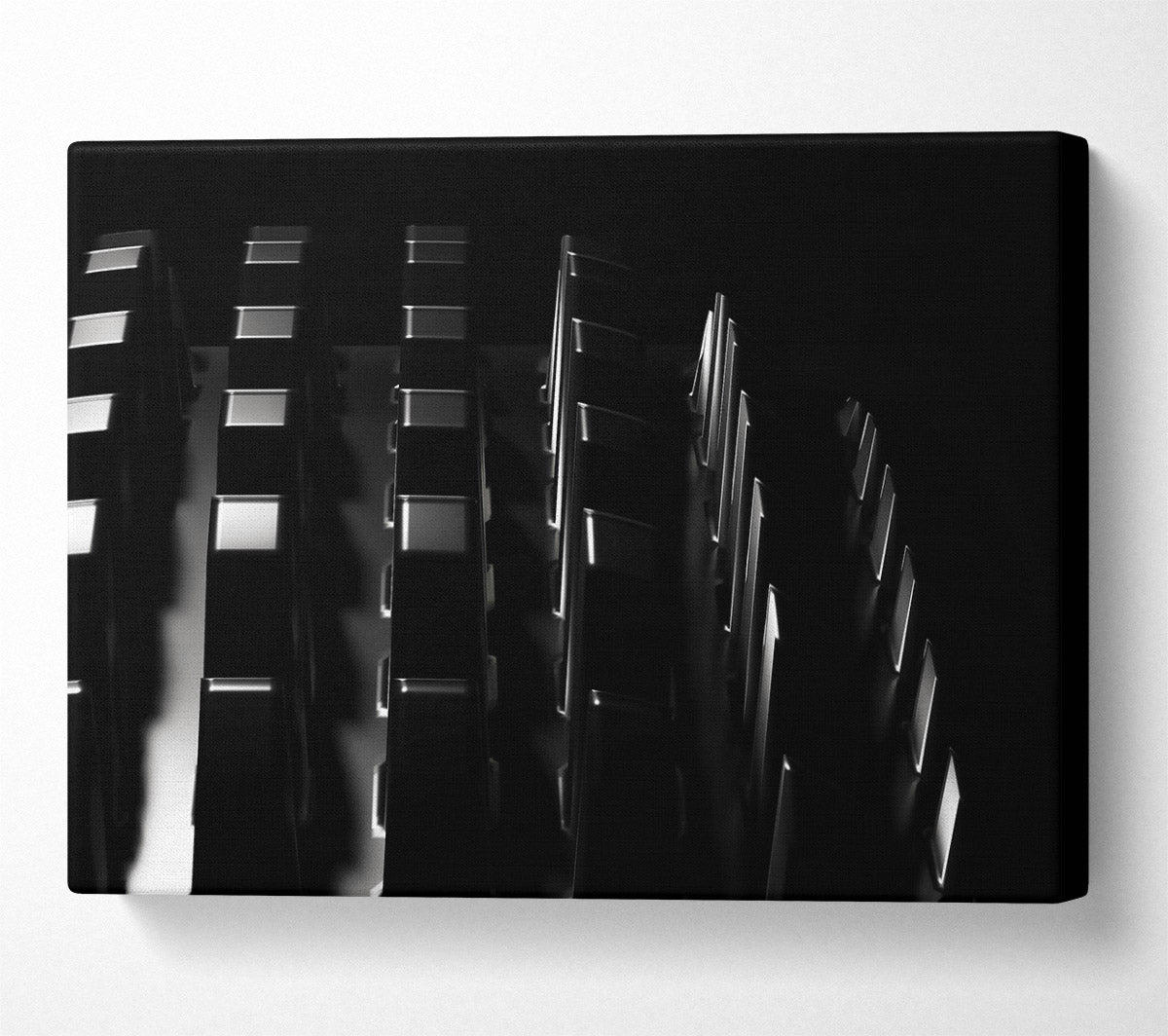 Black Grid Ascent Canvas Wall Art