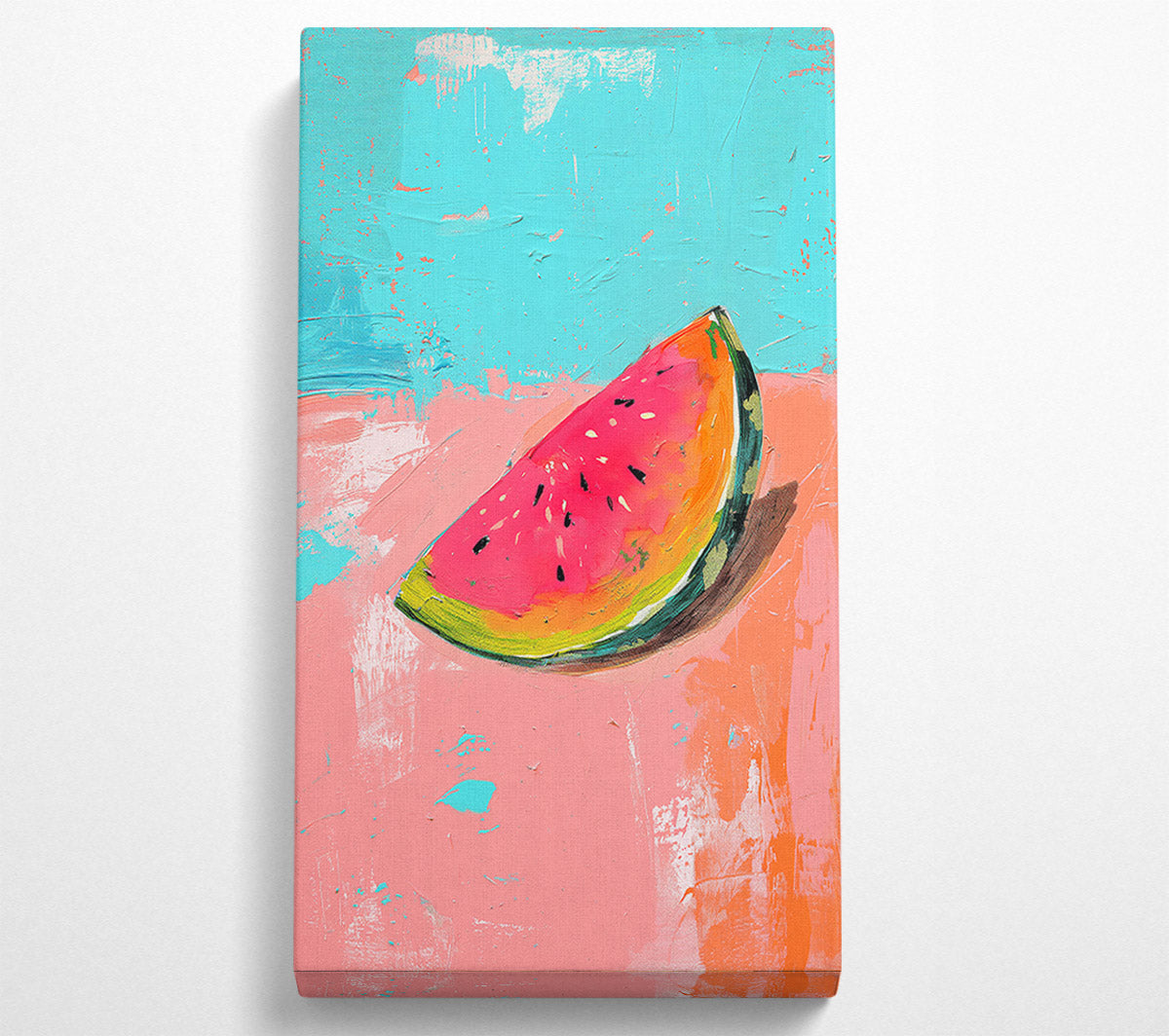 Pink Watermelon Slice Canvas Wall Art