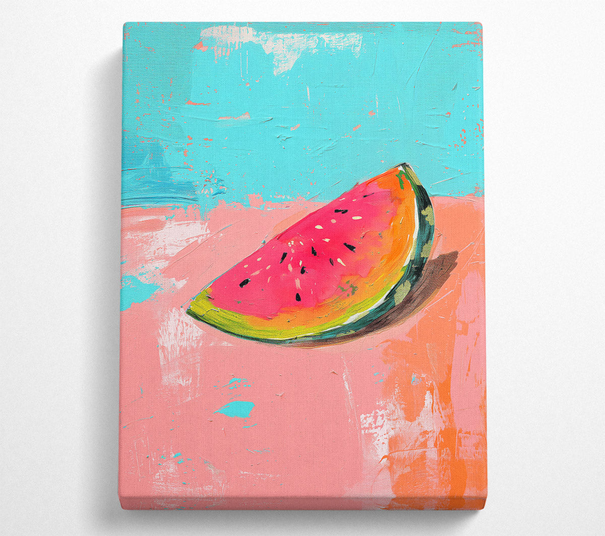 Pink Watermelon Slice Canvas Wall Art
