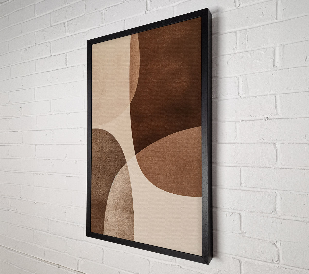 Brown Curved Abstract Canvas Wall Art