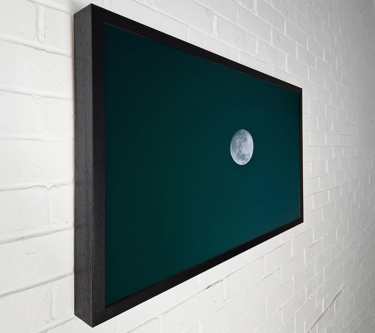 Teal Night Moon Canvas Wall Art