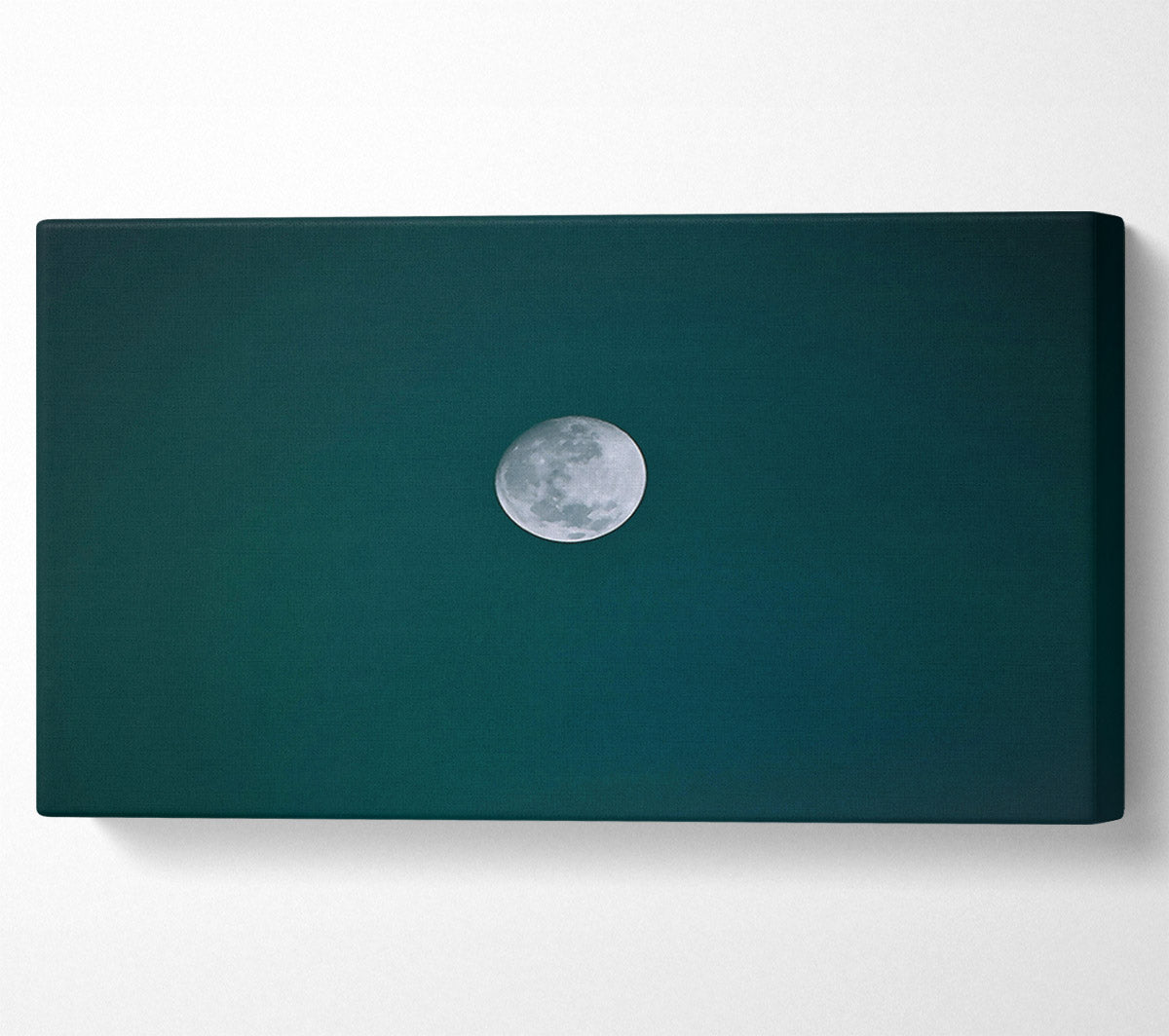 Teal Night Moon Canvas Wall Art
