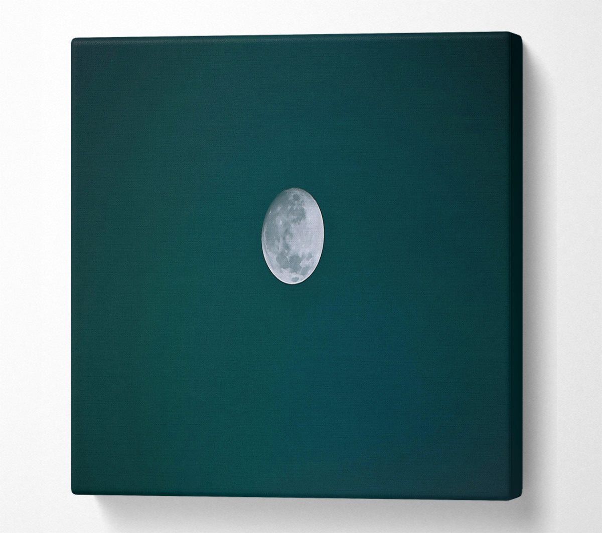 Teal Night Moon Canvas Wall Art