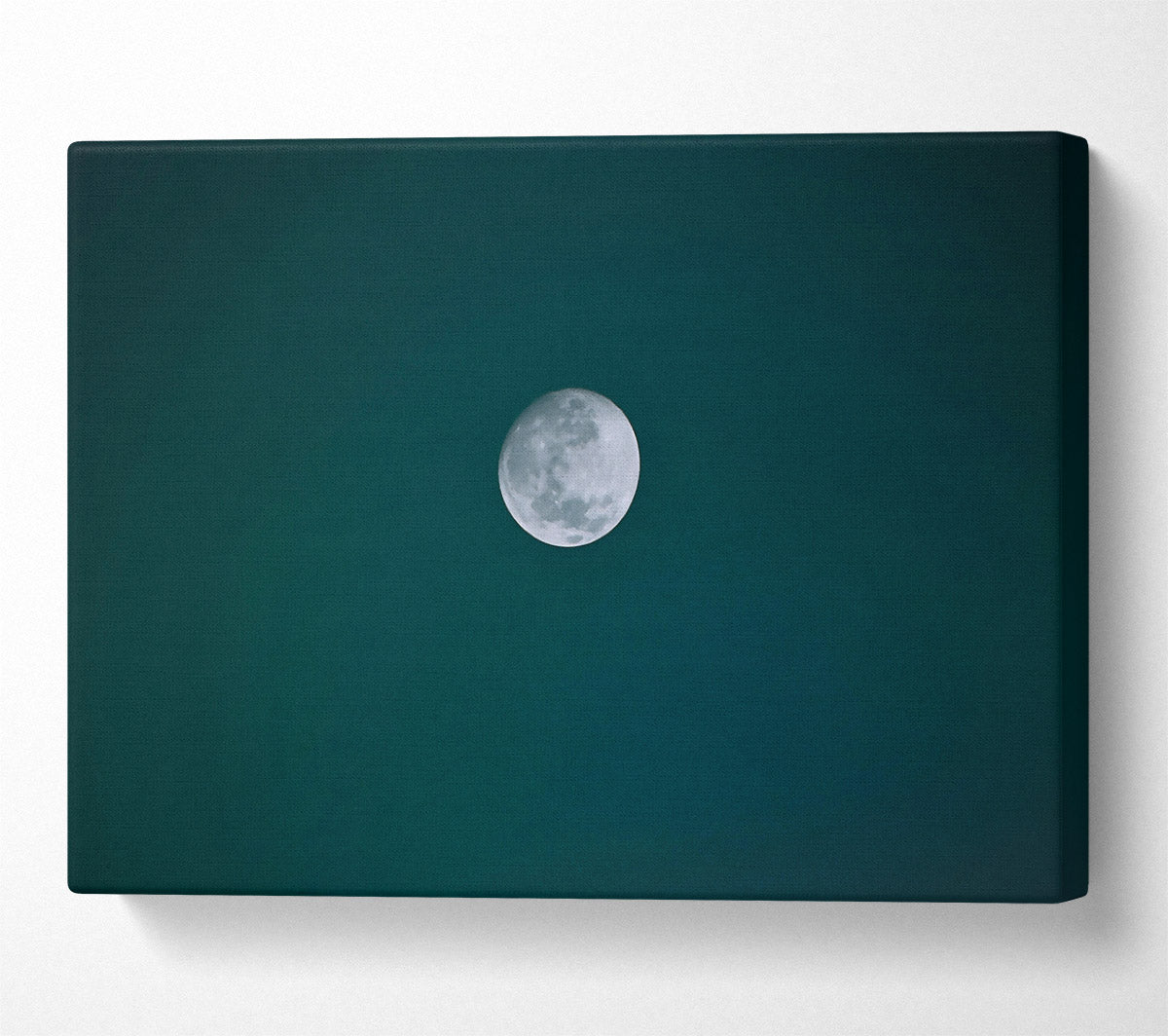 Teal Night Moon Canvas Wall Art