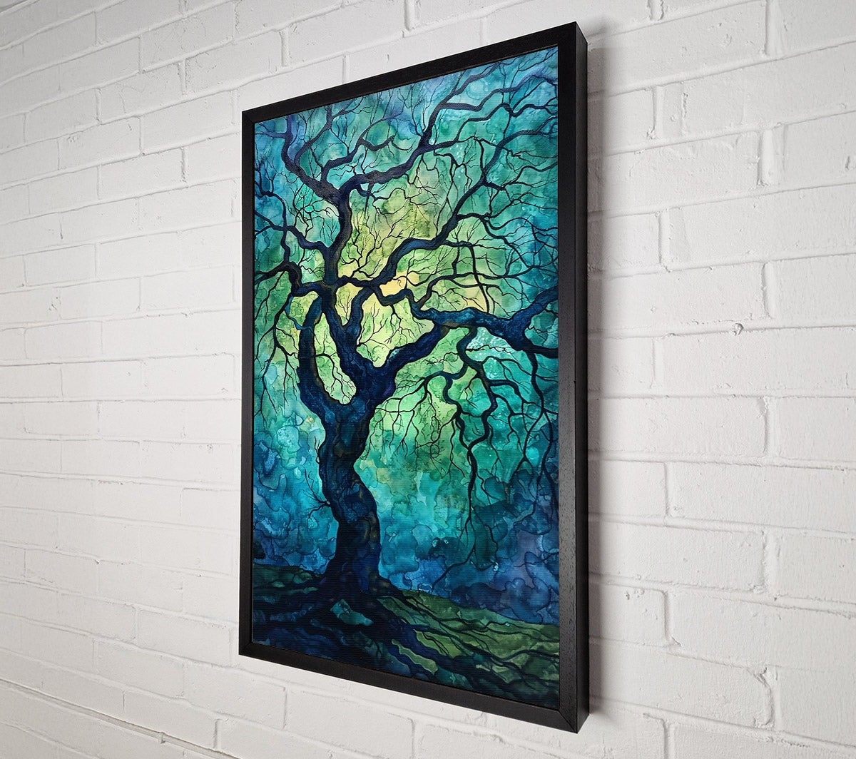 Teal Twisted Branches Canvas Wall Art