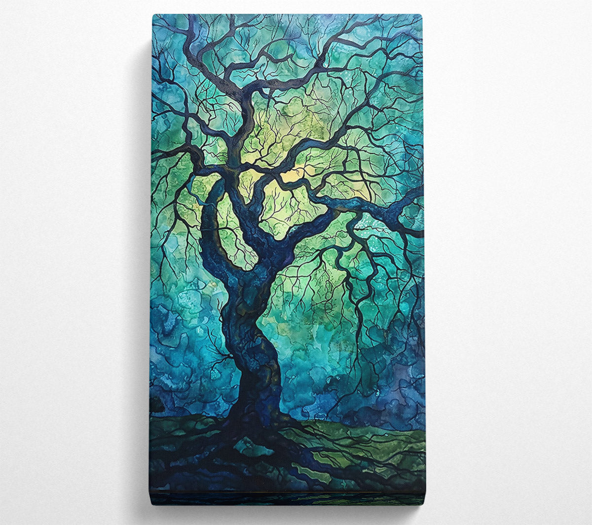 Teal Twisted Branches Canvas Wall Art