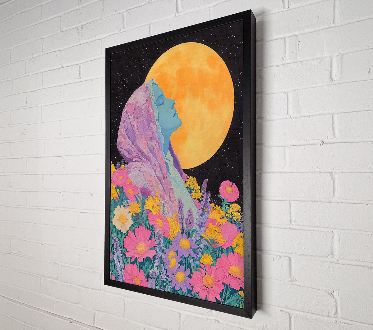 Yellow Moon Dreamscape Canvas Wall Art