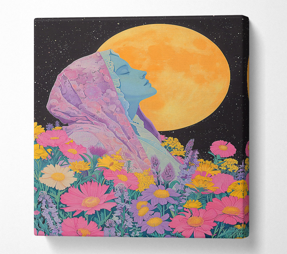 Yellow Moon Dreamscape Canvas Wall Art
