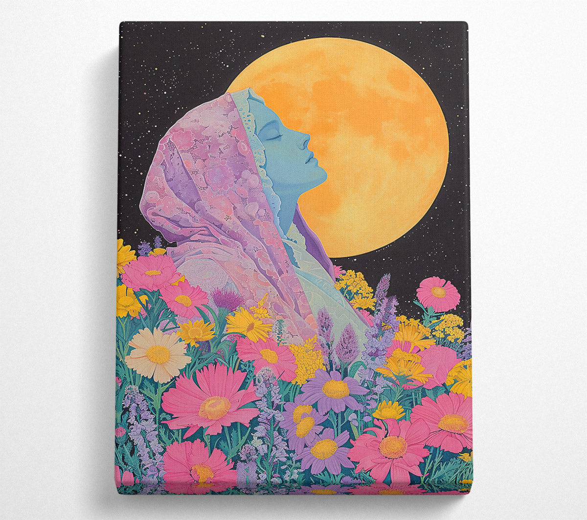 Yellow Moon Dreamscape Canvas Wall Art