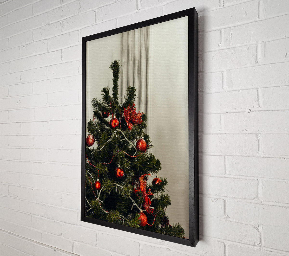 Red Christmas Lights Canvas Wall Art