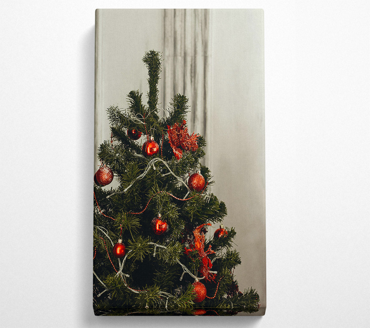 Red Christmas Lights Canvas Wall Art