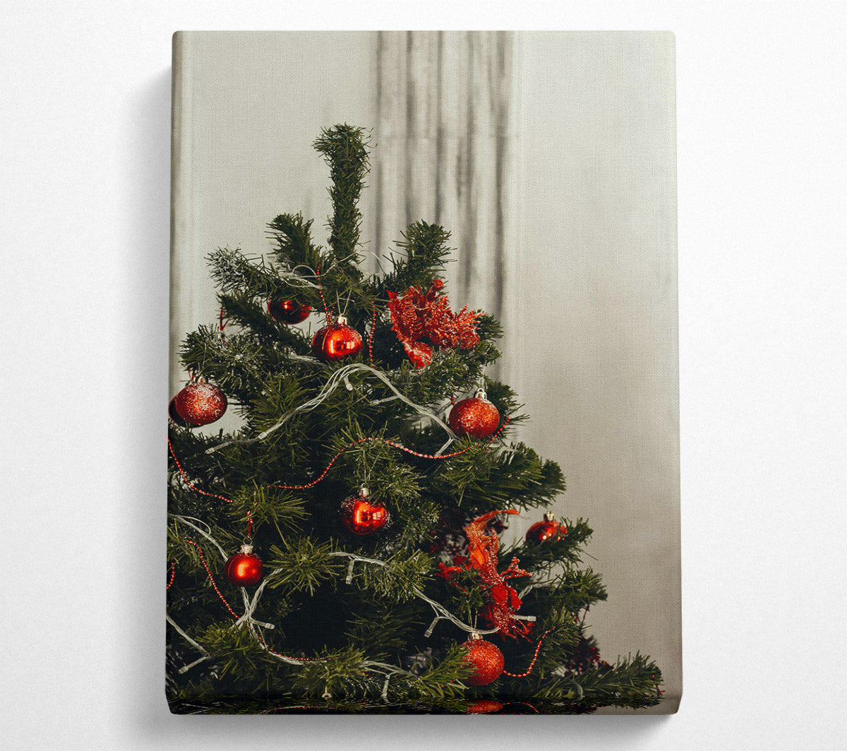 Red Christmas Lights Canvas Wall Art