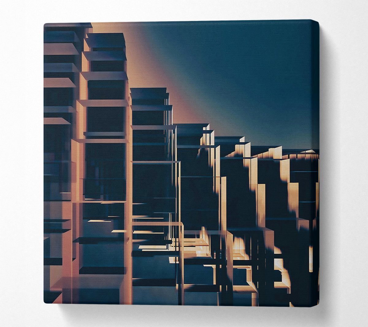 Golden Cage City Canvas Wall Art