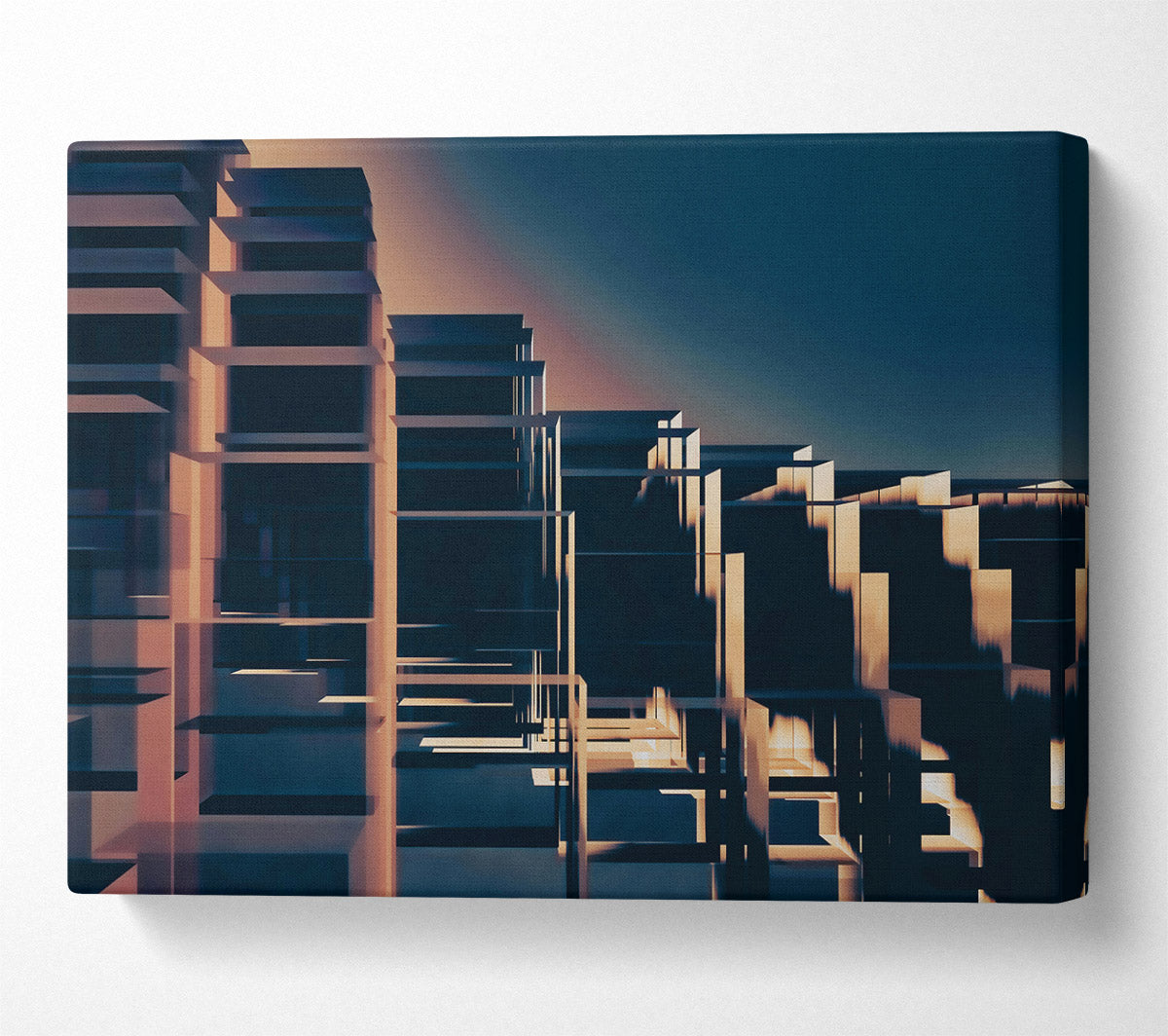 Golden Cage City Canvas Wall Art