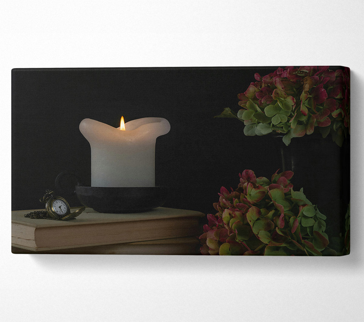 Crimson Candlelight Glow Canvas Art