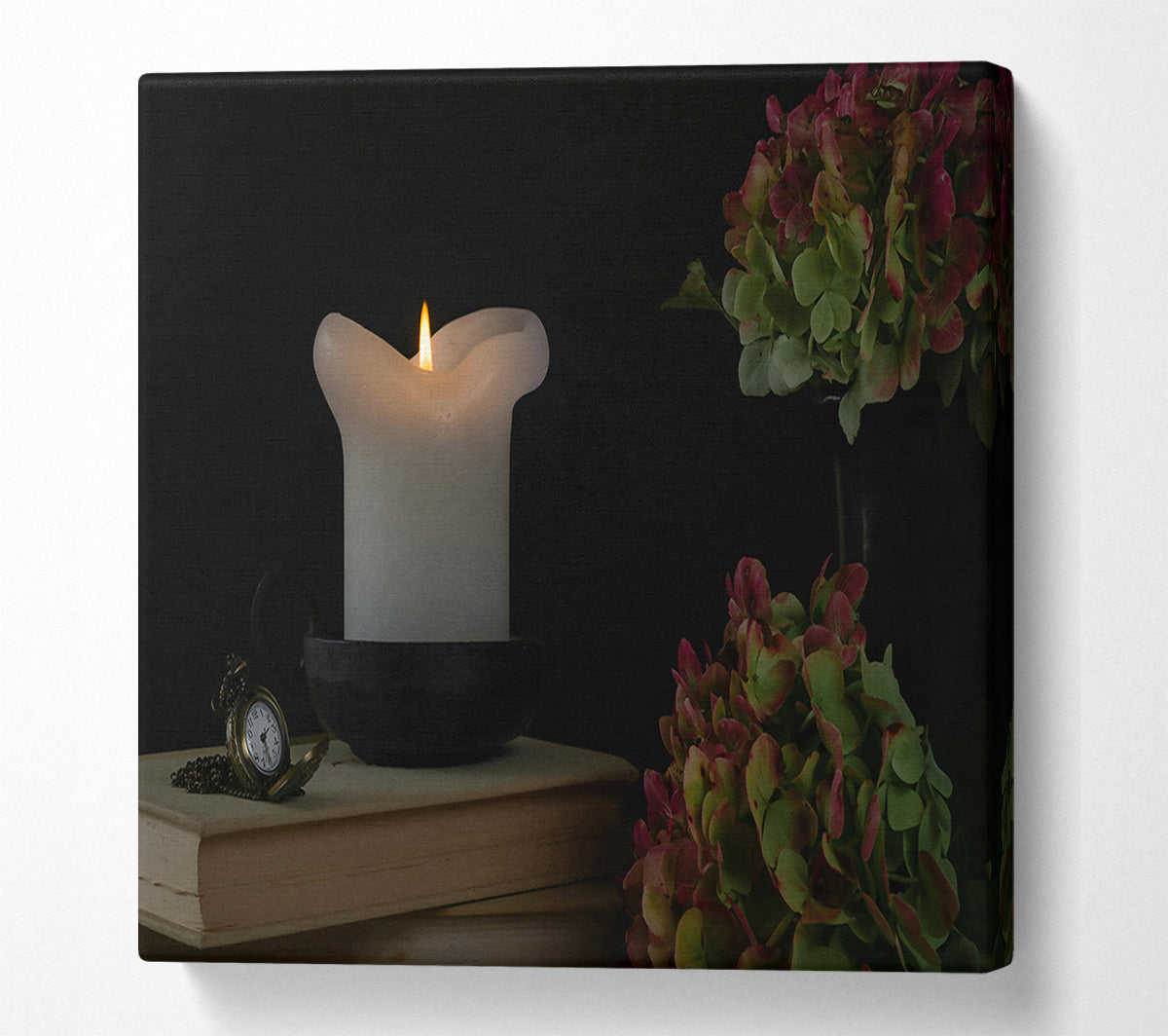 Crimson Candlelight Glow Canvas Art