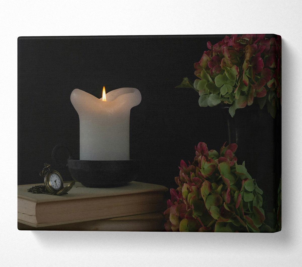 Crimson Candlelight Glow Canvas Art