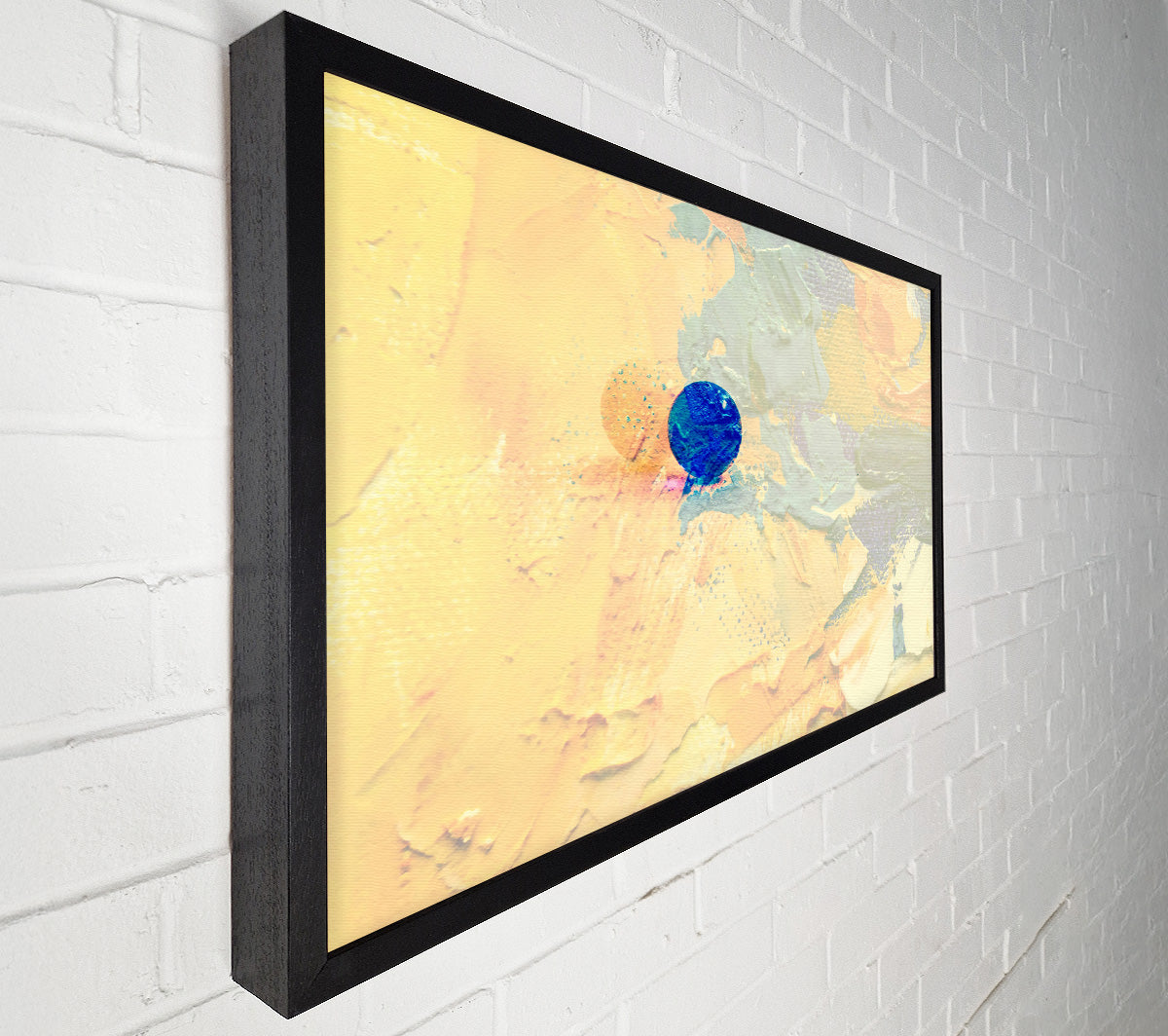 Yellow Abstract With Blue Canvas Wall Art