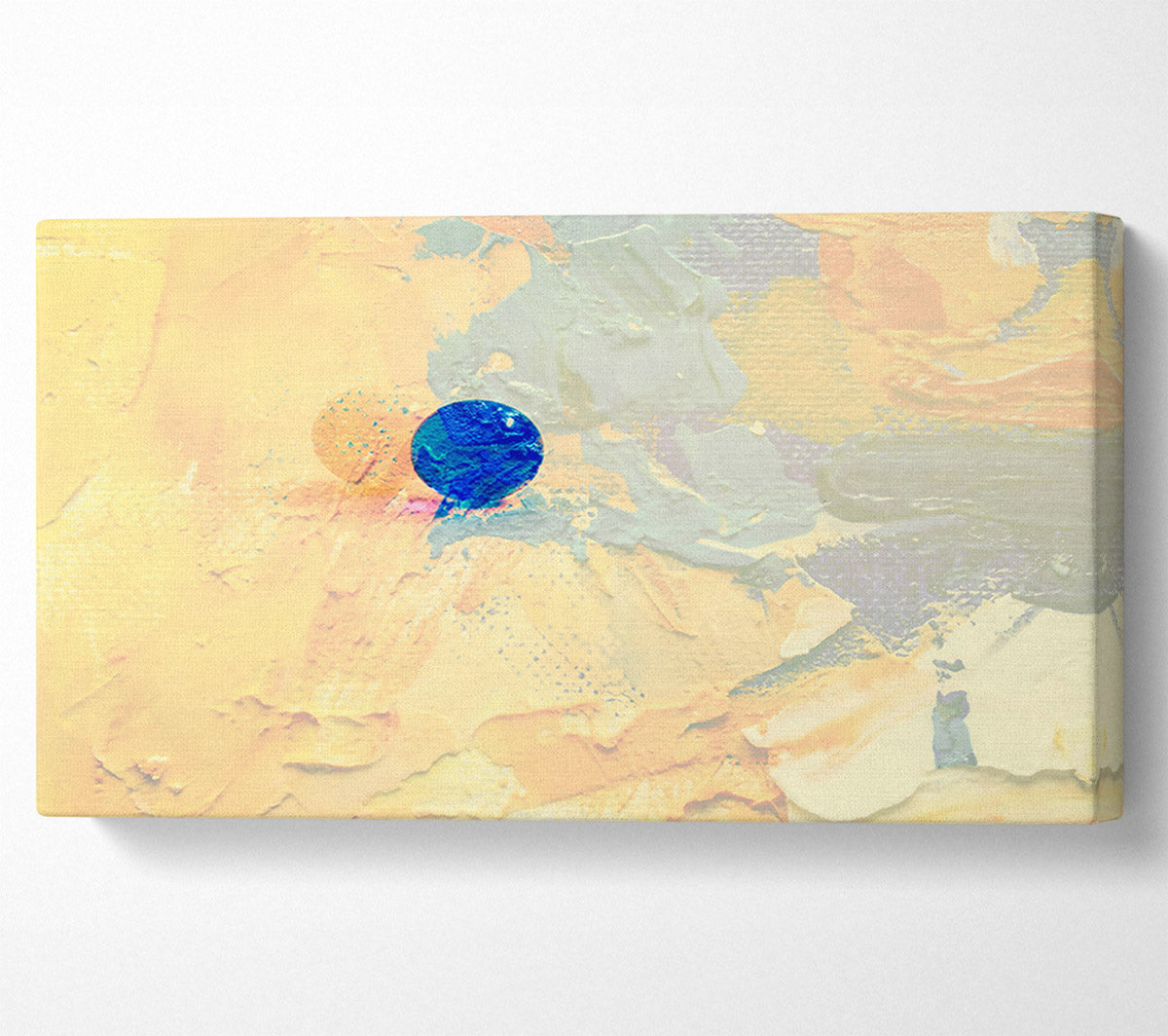 Yellow Abstract With Blue Canvas Wall Art