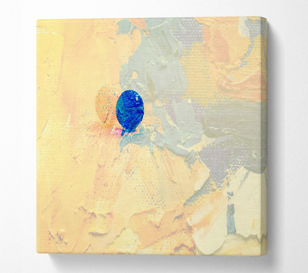 Yellow Abstract With Blue Canvas Wall Art