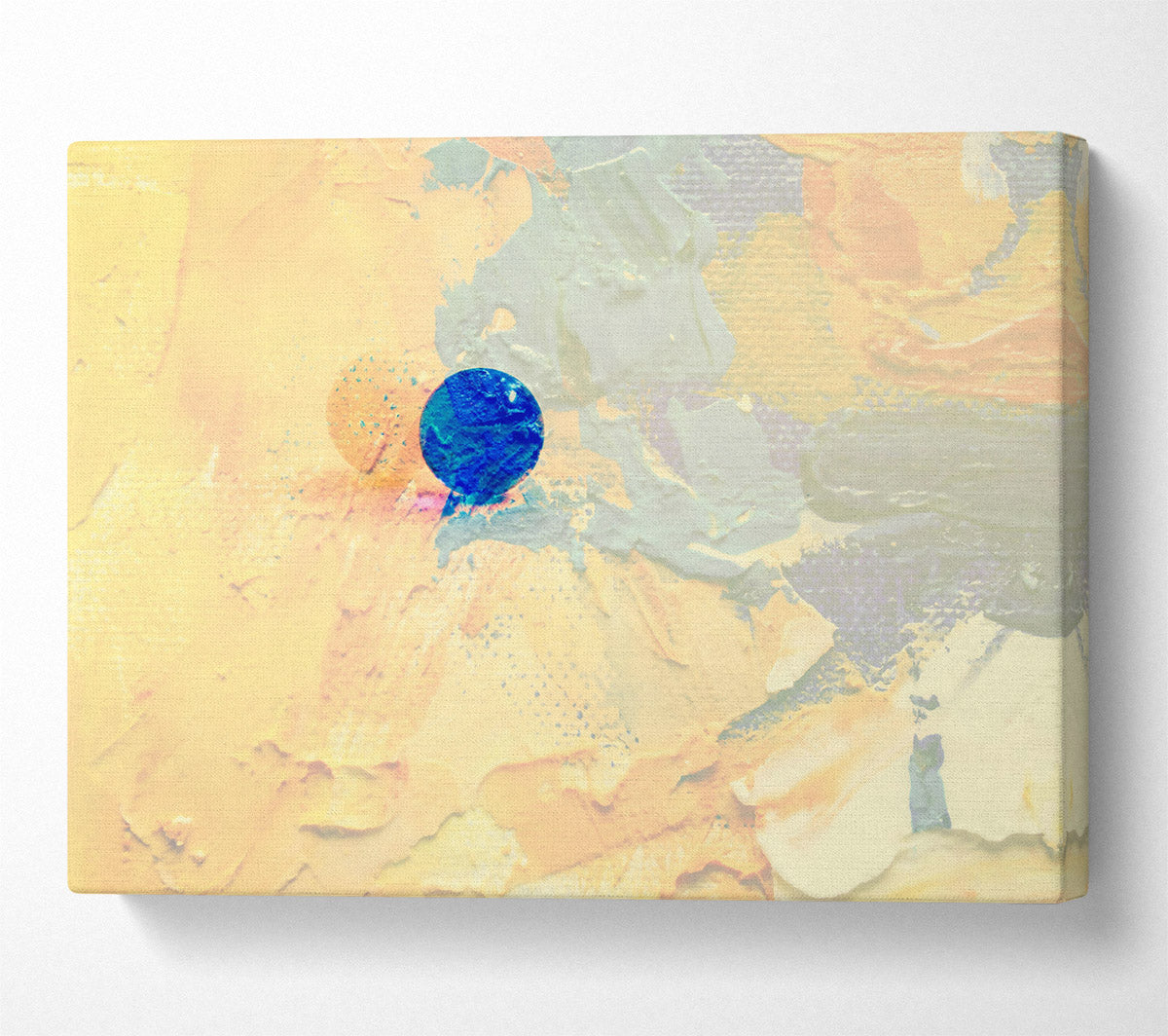 Yellow Abstract With Blue Canvas Wall Art