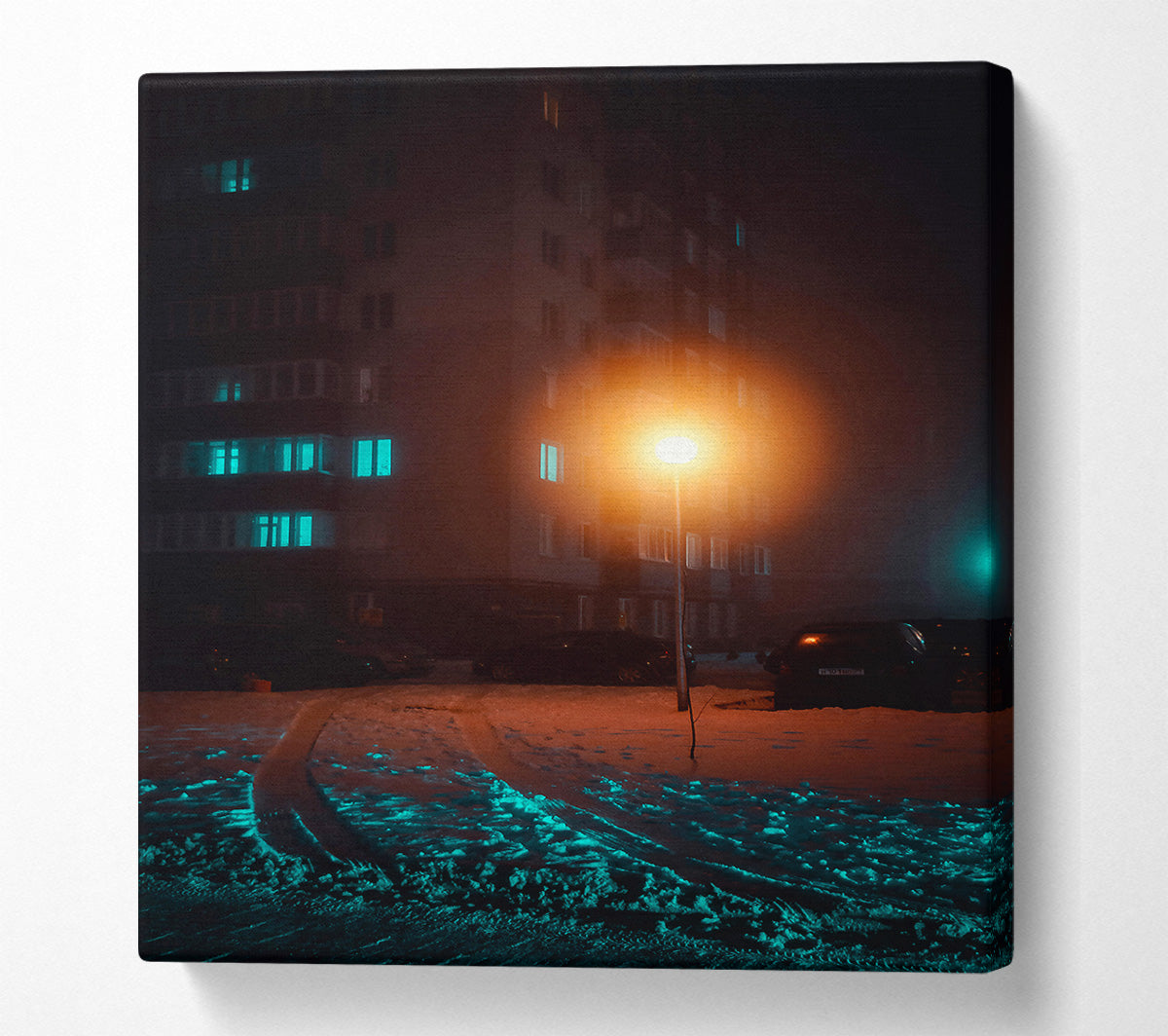 Teal Night Glow Canvas Wall Art