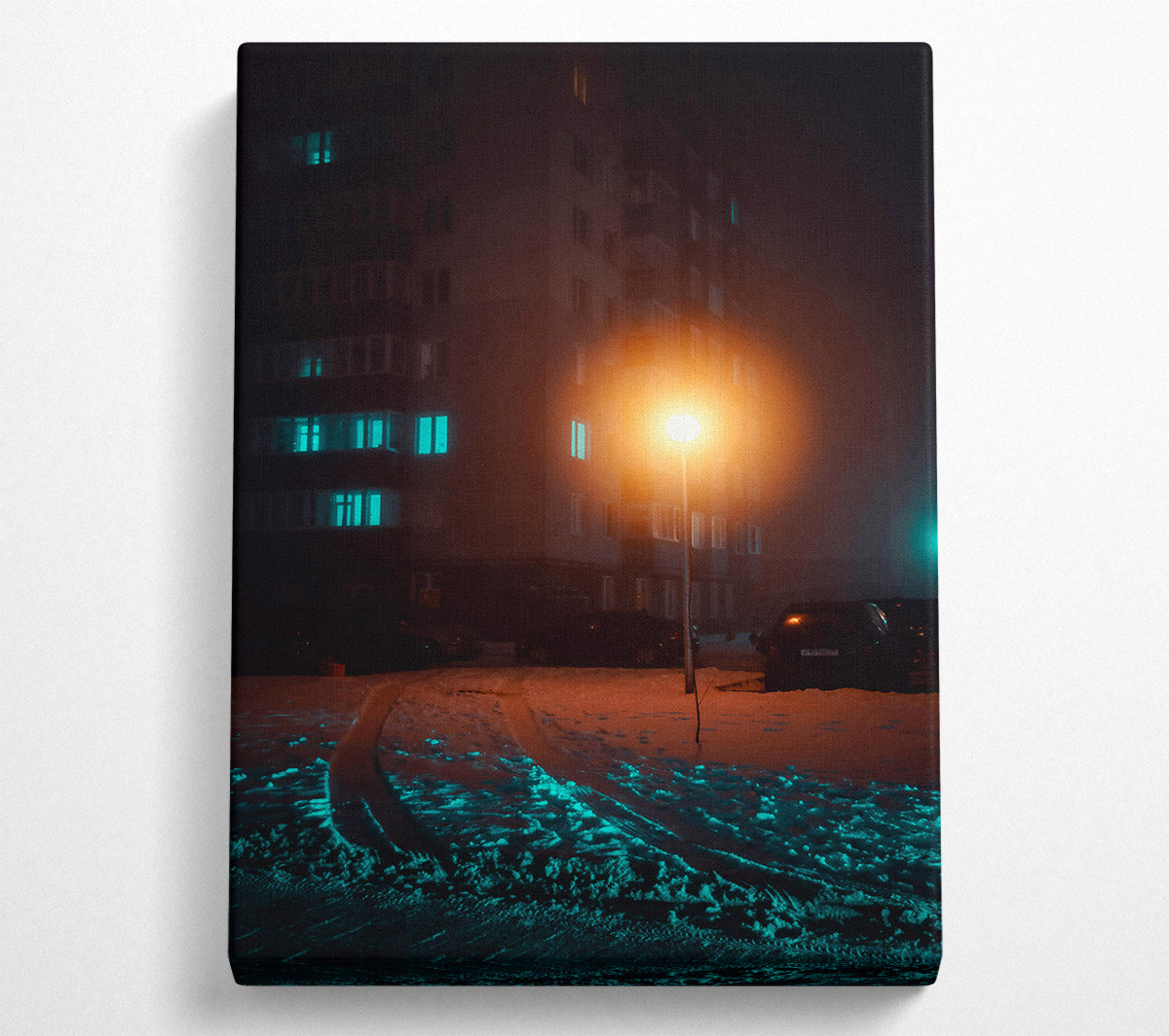 Teal Night Glow Canvas Wall Art