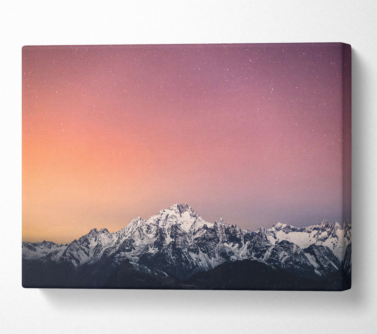 Pink Sky Mountains Canvas Wall Art