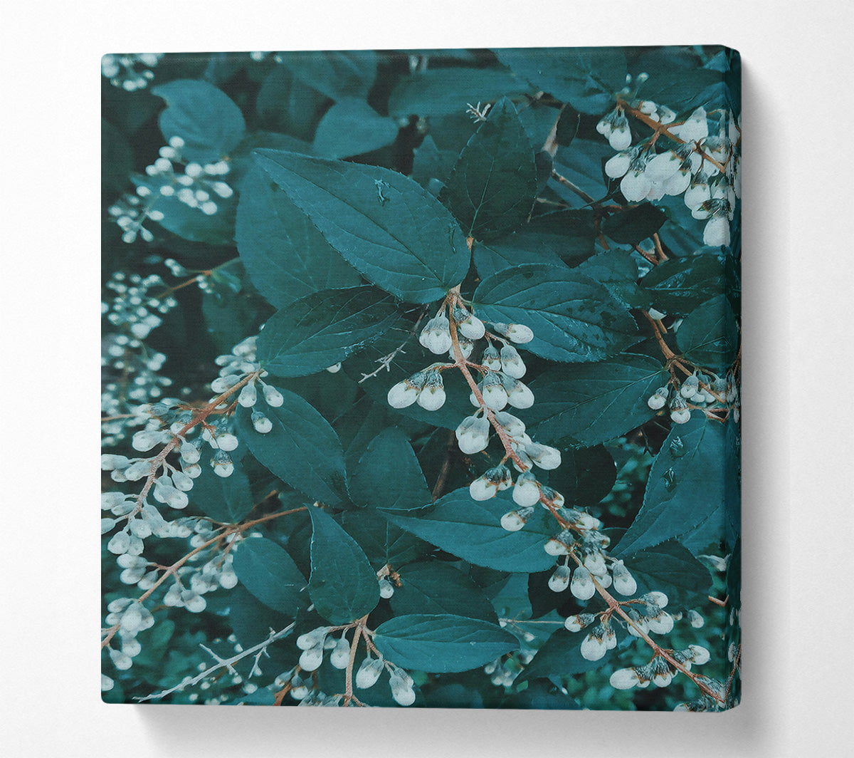 Teal Floral Bouquet Canvas Wall Art