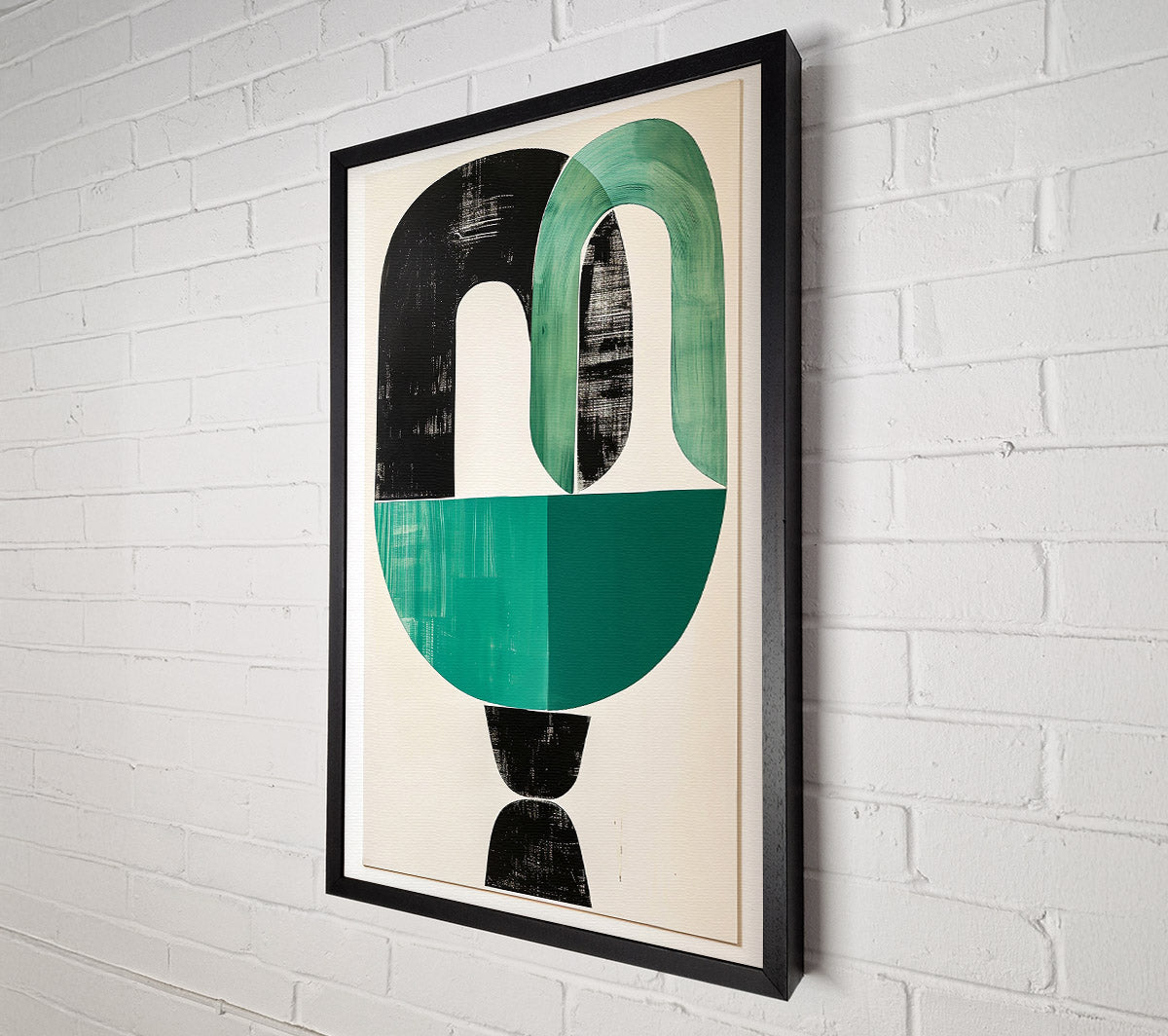 Emerald Arcs And Curves Canvas Art