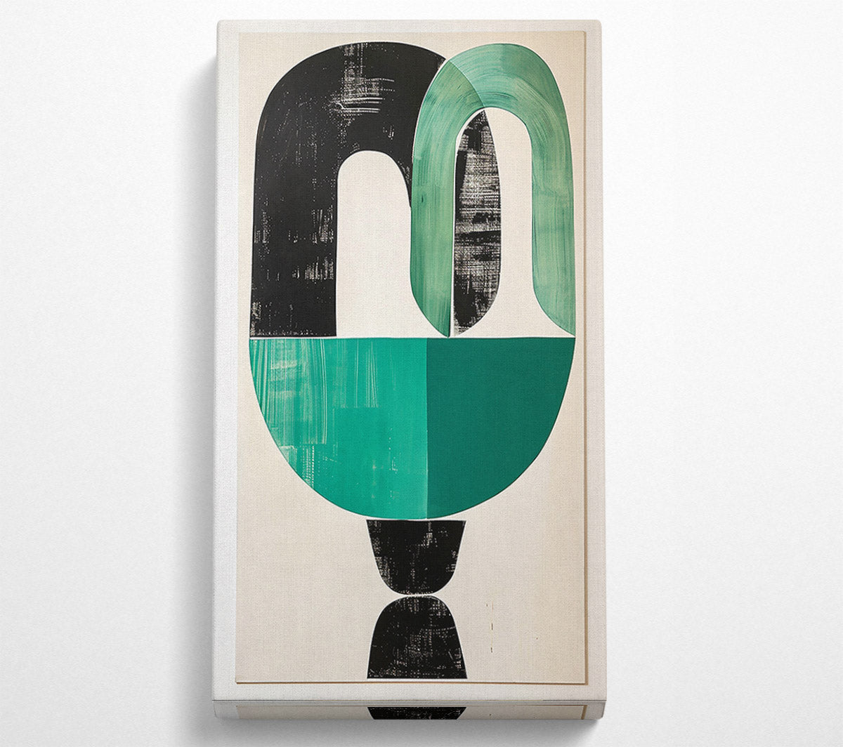 Emerald Arcs And Curves Canvas Art