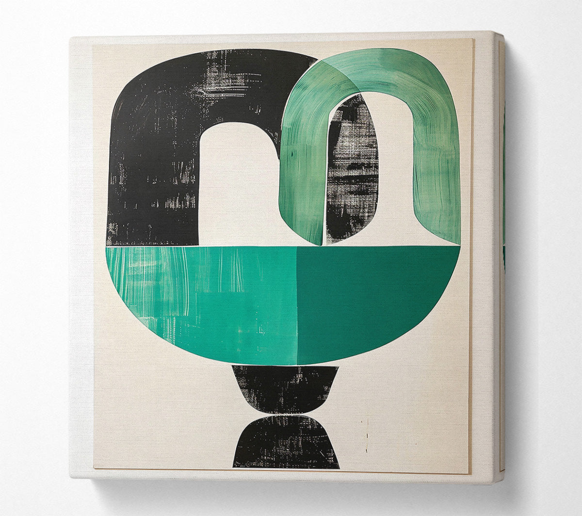 Emerald Arcs And Curves Canvas Art
