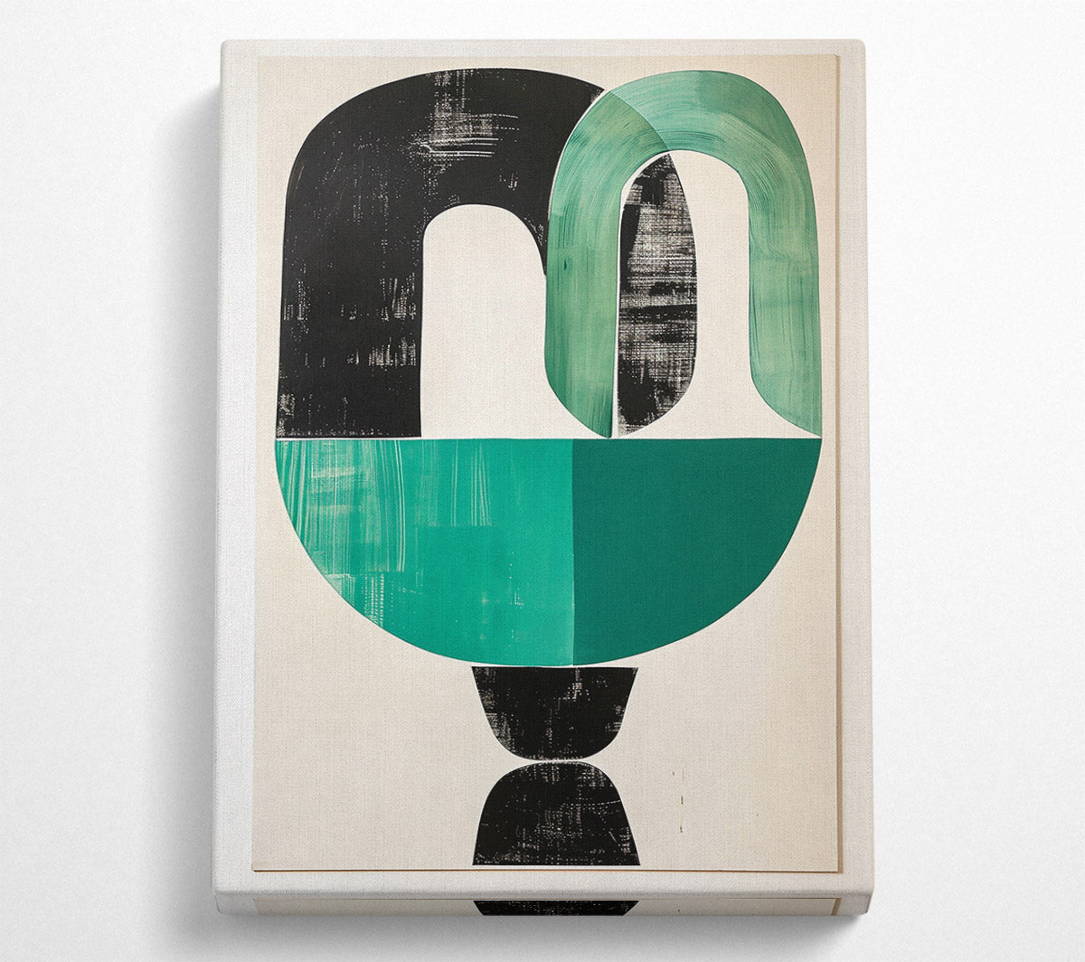 Emerald Arcs And Curves Canvas Art
